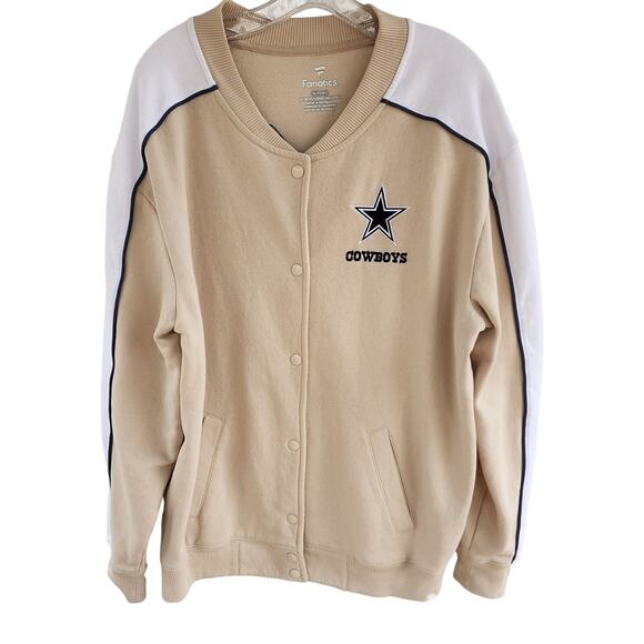 Dallas Cowboys Fanatics Women's Lounge Full-Snap Varsity Jacket XL NFL Sporty - Picture 8 of 9